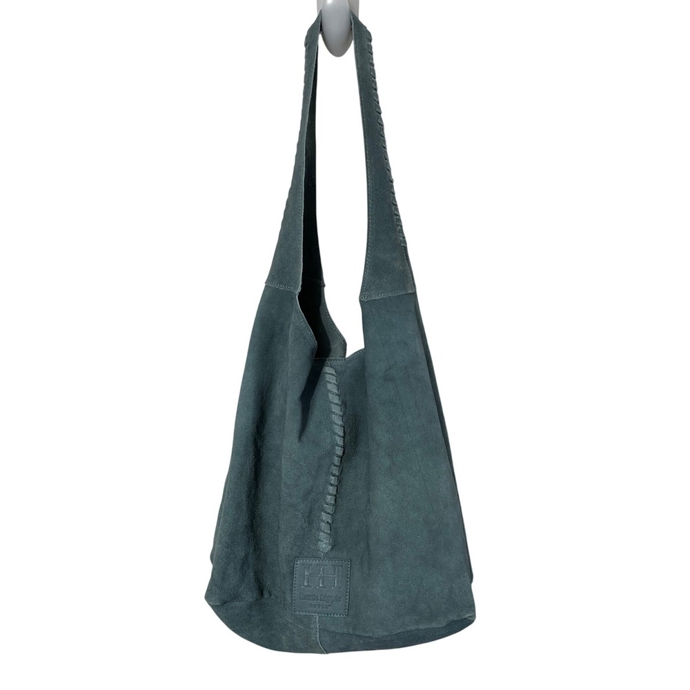 Haute Hippie Teal Suede Hobo Shoulder Bag